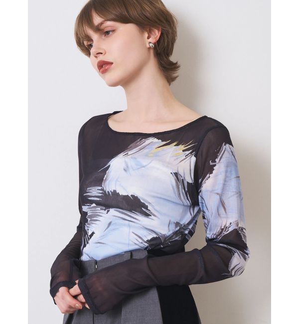 ELENDEEK「BLURRED SHAGGY SKIN CS」|Tシャツ・カットソー|ネイビー
