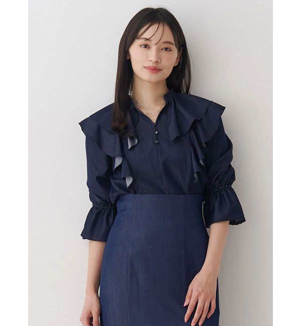 MERCURYDUO「【セットアップ着用可】ラッフルシャツブラウス」|シャツ・ブラウス|