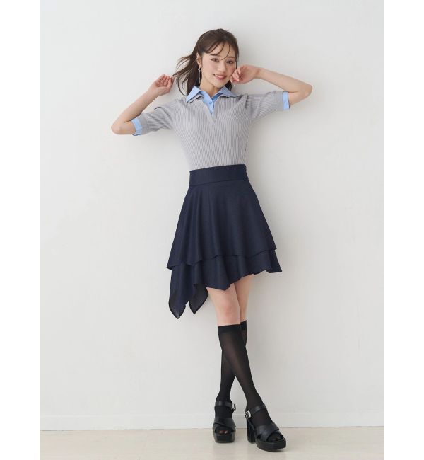 MERCURYDUO「【セットアップ着用可】シャツランダムヘムミニスカート」|スカート|