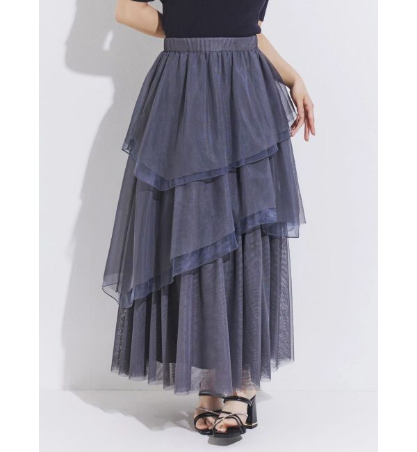MERCURYDUO「アシメチュールティアードスカート」|スカート|チャコールグレー