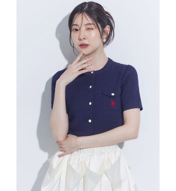 MERCURYDUO「U.S. POLO ASSN.別注ケーブルカーディガン」|カーディガン|