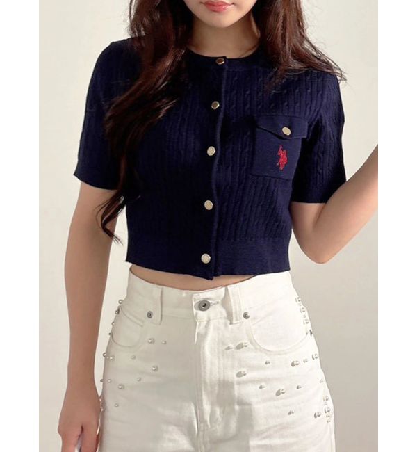 MERCURYDUO「U.S. POLO ASSN.別注ケーブルカーディガン」|カーディガン|