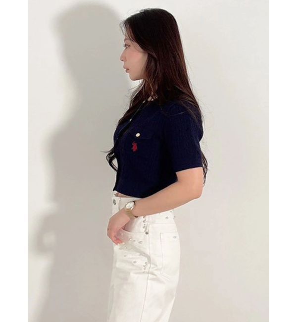 MERCURYDUO「U.S. POLO ASSN.別注ケーブルカーディガン」|カーディガン|