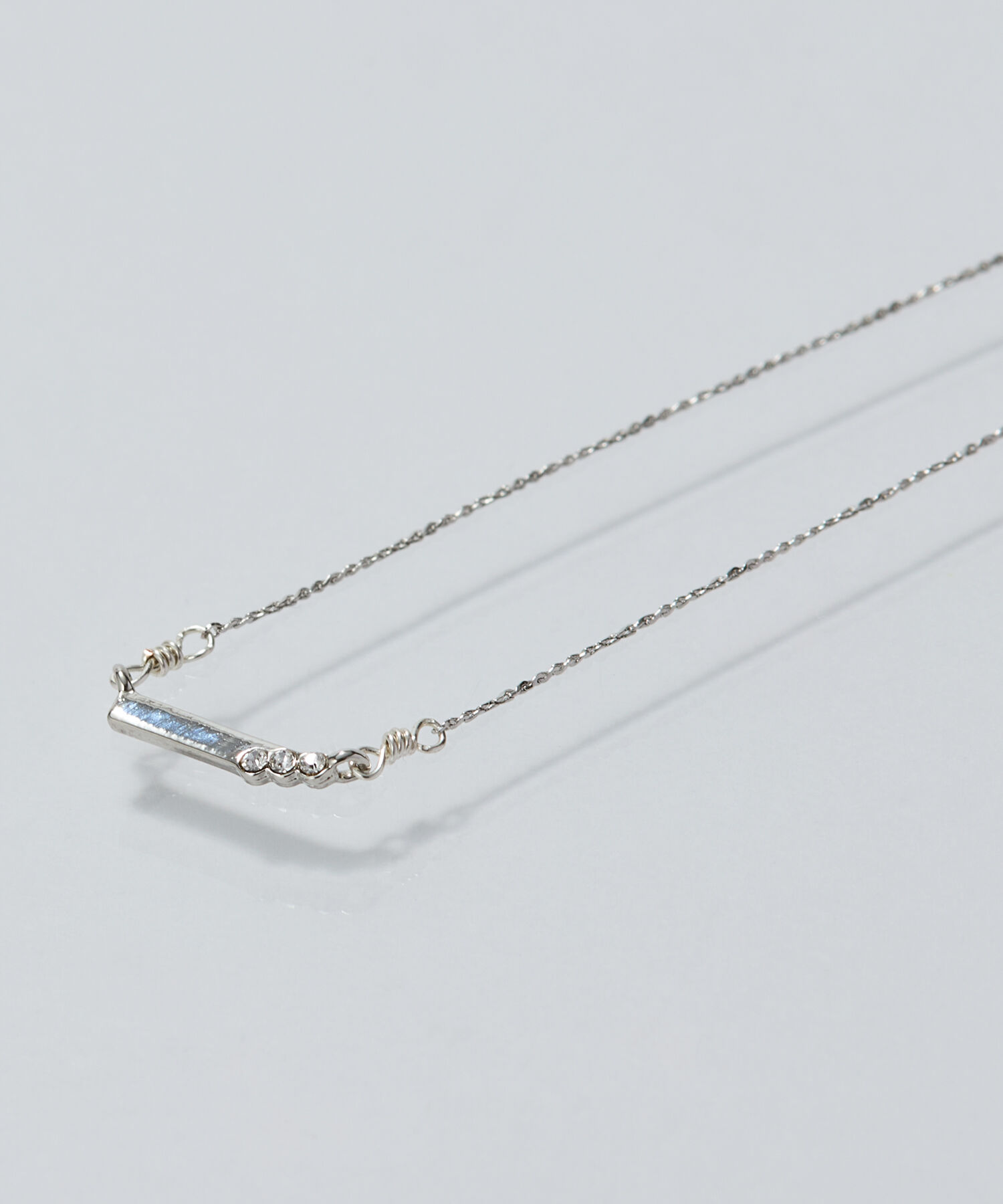 Phoebe「【金属アレルギー対応】ストレートバービジューネックレス　シルバー」|ネックレス|