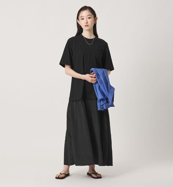 BEAUTY&YOUTH UNITED ARROWS「ドッキング ショートスリーブワンピース」|ワンピース|BLACK