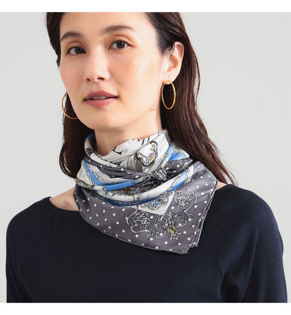 Demi-Luxe BEAMS 「manipuri / アールレヴリ スカーフ」|バンダナ・スカーフ|GREY