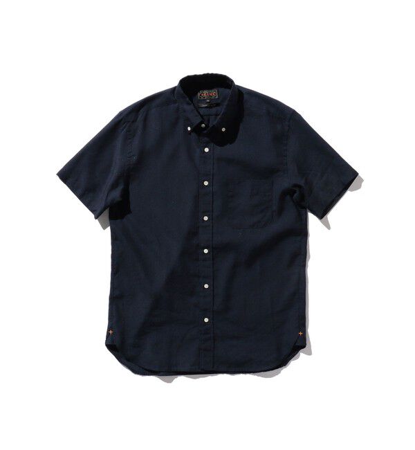 BEAMS PLUS「B.D. Short Sleeve COOLMAX(R) Linen」|シャツ・ブラウス|NAVY