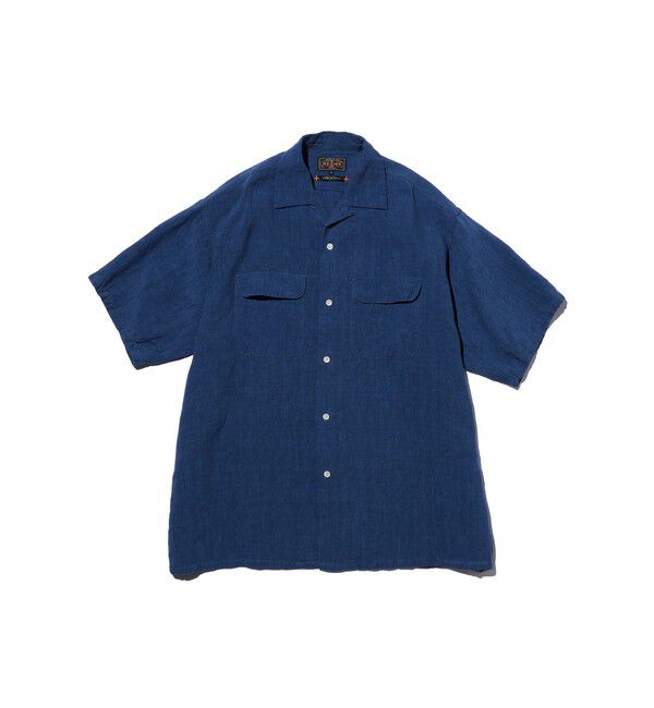 BEAMS PLUS「Open Collar 1/40 Linen」|シャツ・ブラウス|BLUE