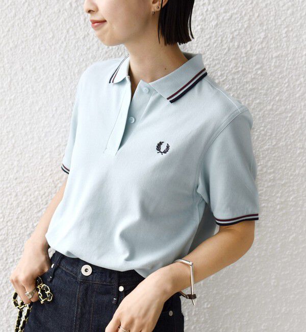 SHIPS for women「FRED PERRY:G3600 TWIN TIPPED SHIRTS 18/32/35/68/72」|ポロシャツ|ライトブルー