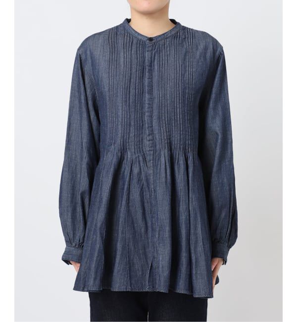 SLOBE IENA「《WEB限定/追加》LEDENIM ボサム ペプラムデニムブラウス」|シャツ・ブラウス|