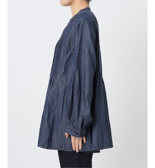 SLOBE IENA「《WEB限定/追加》LEDENIM ボサム ペプラムデニムブラウス」|シャツ・ブラウス|