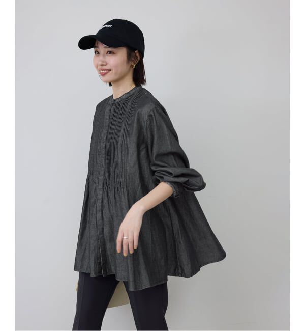 SLOBE IENA「《WEB限定/追加》LEDENIM ボサム ペプラムデニムブラウス」|シャツ・ブラウス|