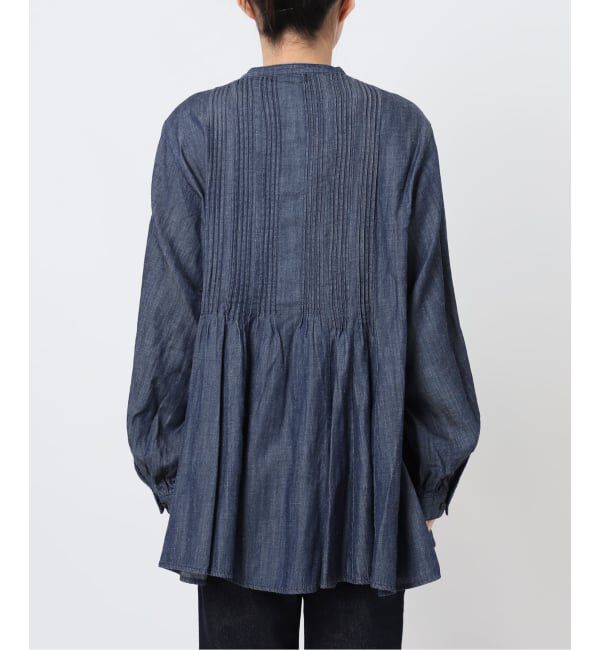 SLOBE IENA「《WEB限定/追加》LEDENIM ボサム ペプラムデニムブラウス」|シャツ・ブラウス|