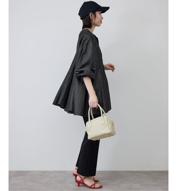 SLOBE IENA「《WEB限定/追加》LEDENIM ボサム ペプラムデニムブラウス」|シャツ・ブラウス|