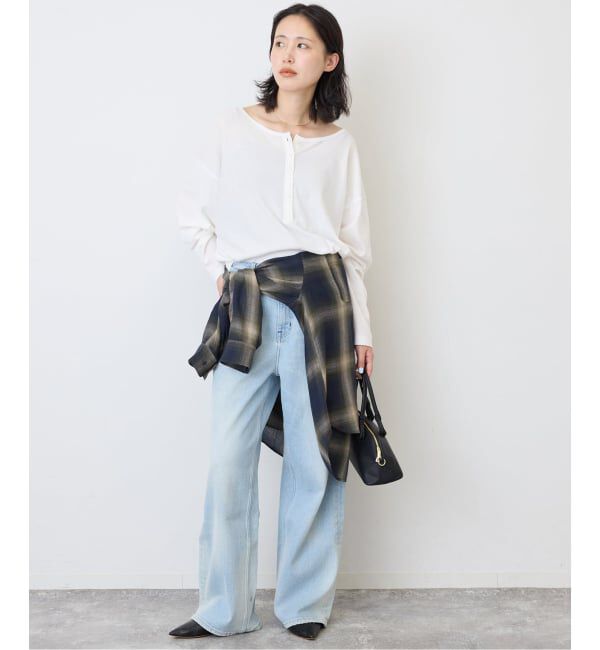 SLOBE IENA「フライスヘンリーネックワイドロンT」|Tシャツ・カットソー|