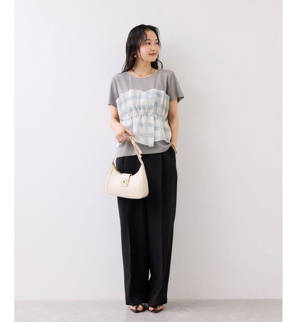 VIS「【夏トク価格】チェック＆無地シアービスチェドッキング半袖プルオーバー」|Tシャツ・カットソー|
