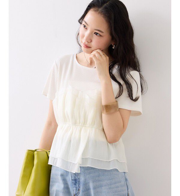 VIS「【夏トク価格】チェック＆無地シアービスチェドッキング半袖プルオーバー」|Tシャツ・カットソー|