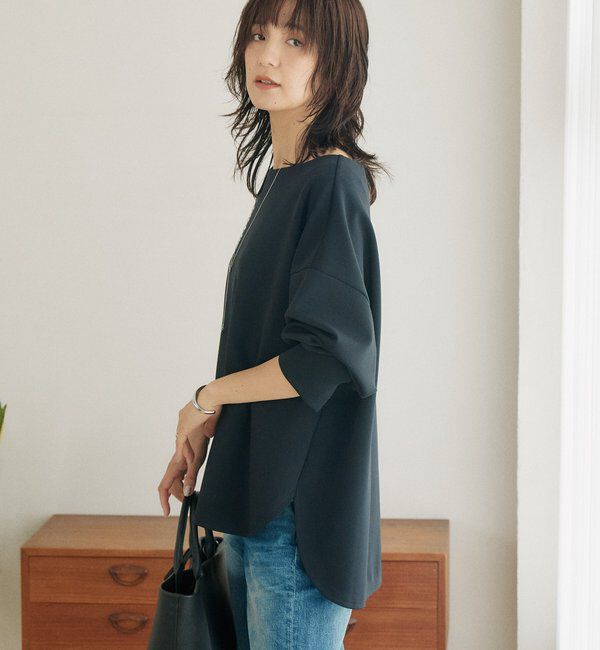  「予約【接触冷感/紫外線防止/防シワ】ダンボールボートネックプルオーバー」|Tシャツ・カットソー|