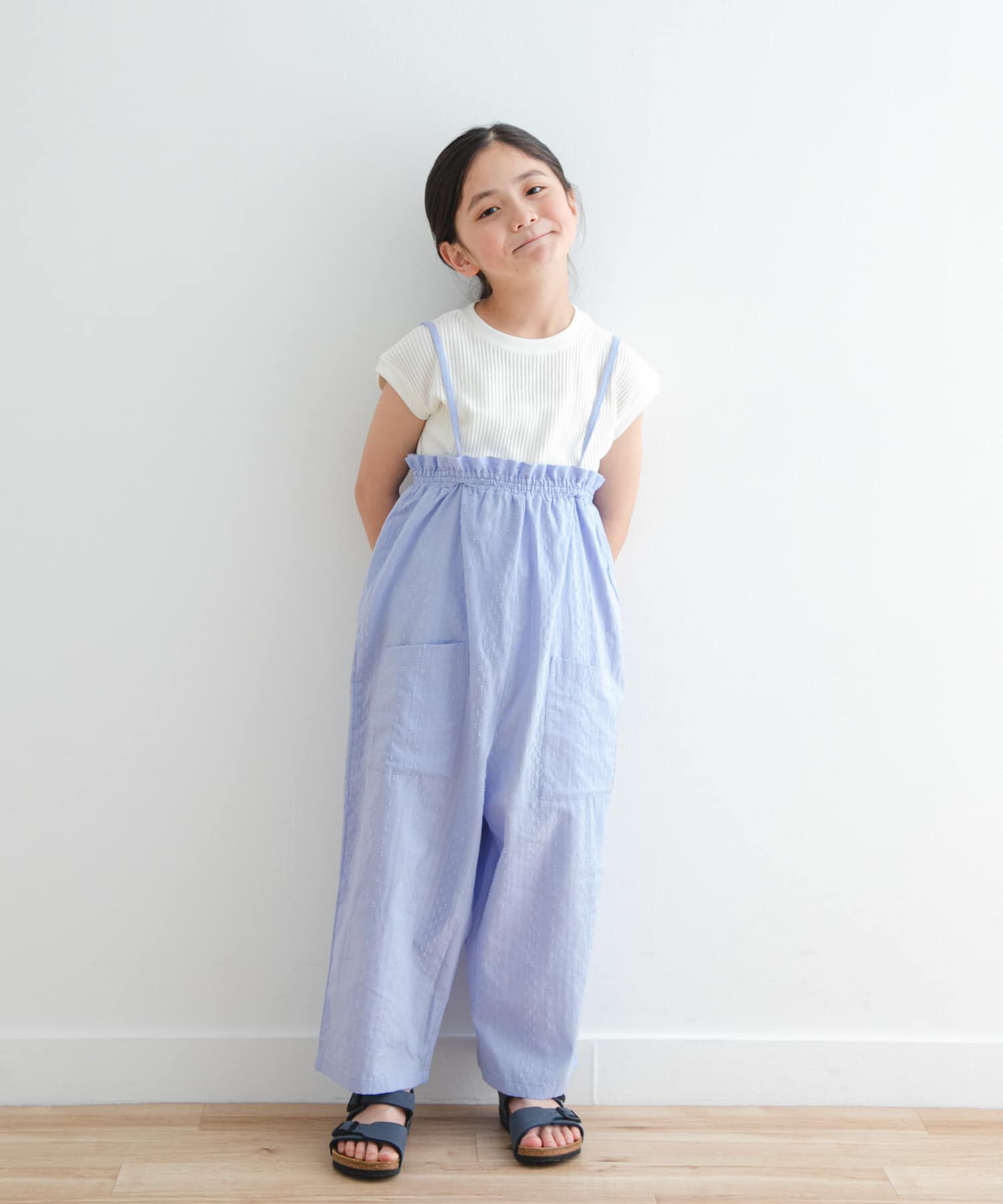 URBAN RESEARCH DOORS「フリルバギーキャミサロペット(KIDS)」|ワンピース|ブルー