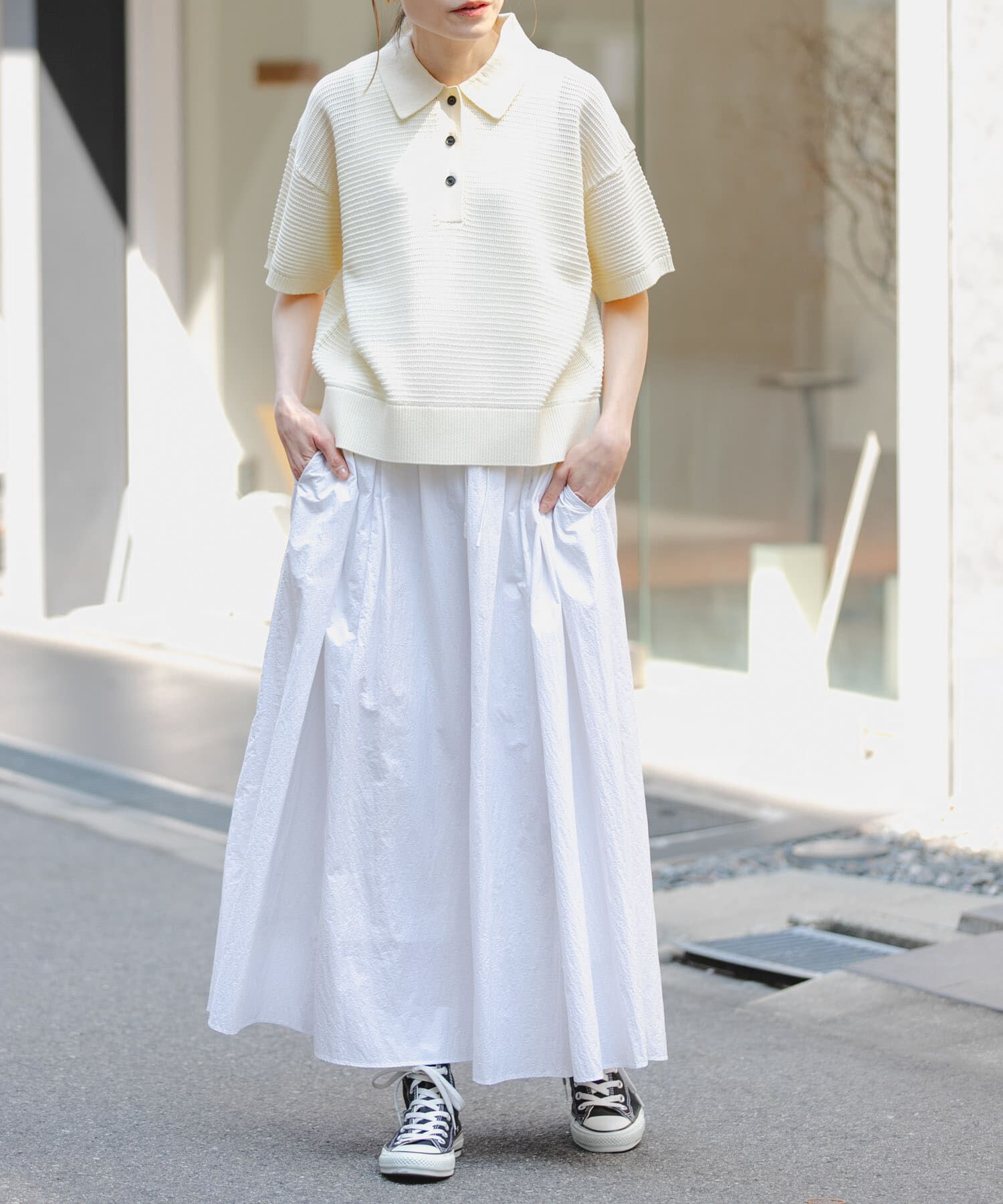 URBAN RESEARCH DOORS「FORK&SPOON　透かし編みニットポロ」|ポロシャツ|