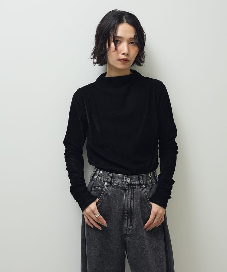 Green Parks「・ANDSEARCH シアーベロアボトルネックロンTEE」|Tシャツ・カットソー|