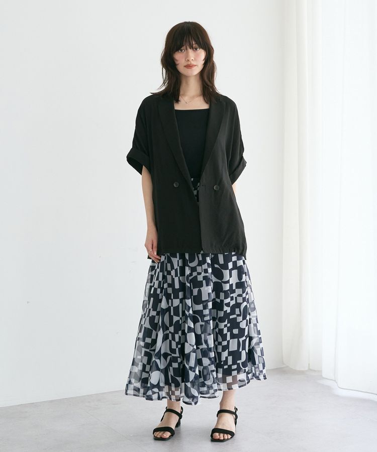 YECCA VECCA「アート柄シアーロングスカート」|スカート|