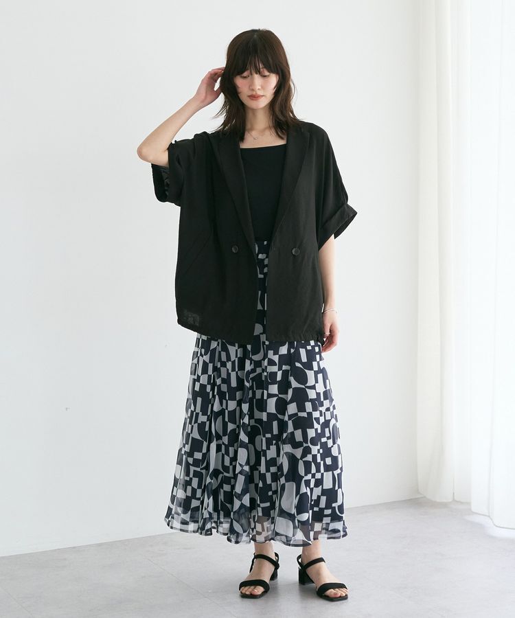 YECCA VECCA「アート柄シアーロングスカート」|スカート|