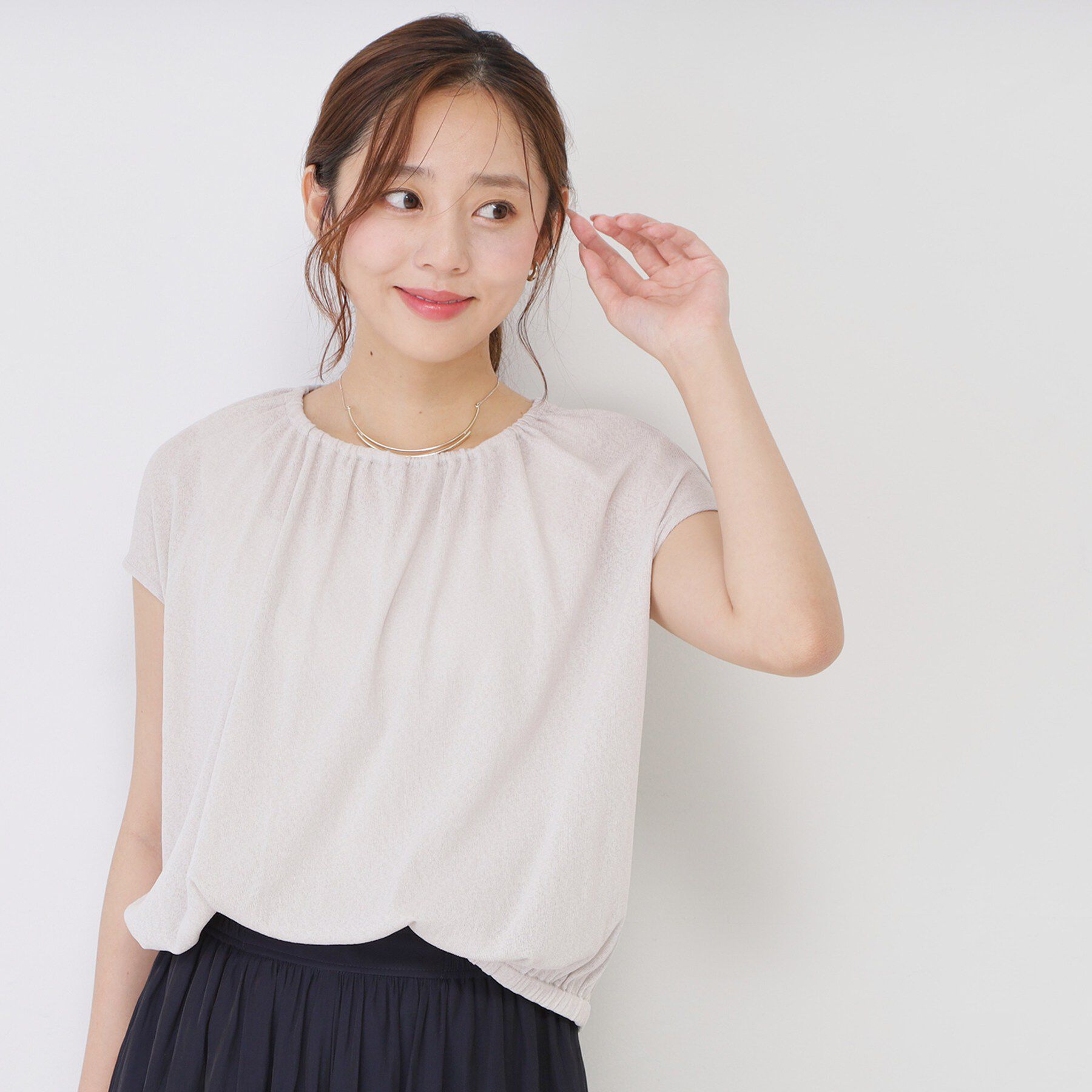 COUP DE CHANCE「【手洗い可／日本製】ギャザーデザインプルオーバー」|Tシャツ・カットソー|