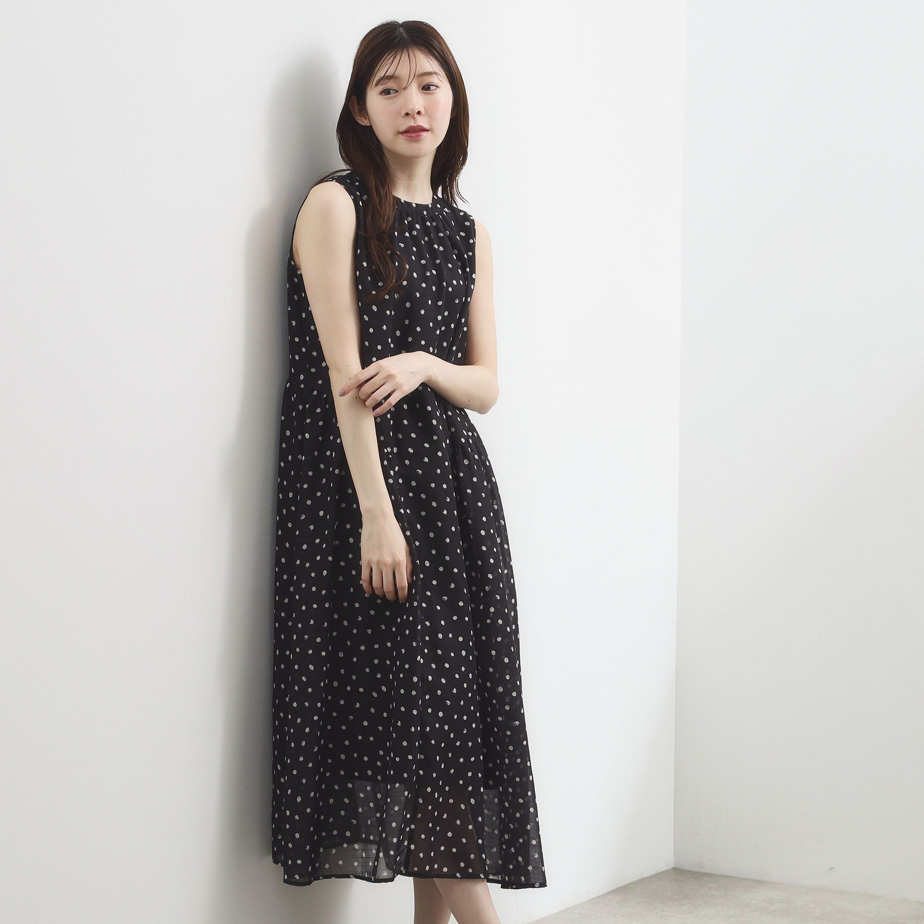 grove「大人のシアードットワンピース」|ワンピース|ブラック(619)