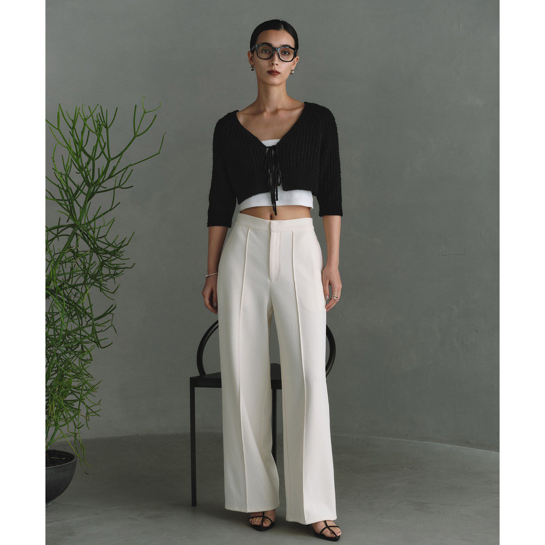 CODE A「carl yarn 2way short cardigan」|カーディガン|