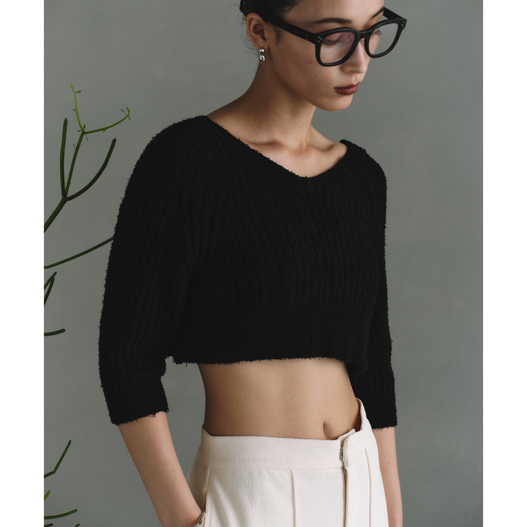 CODE A「carl yarn 2way short cardigan」|カーディガン|