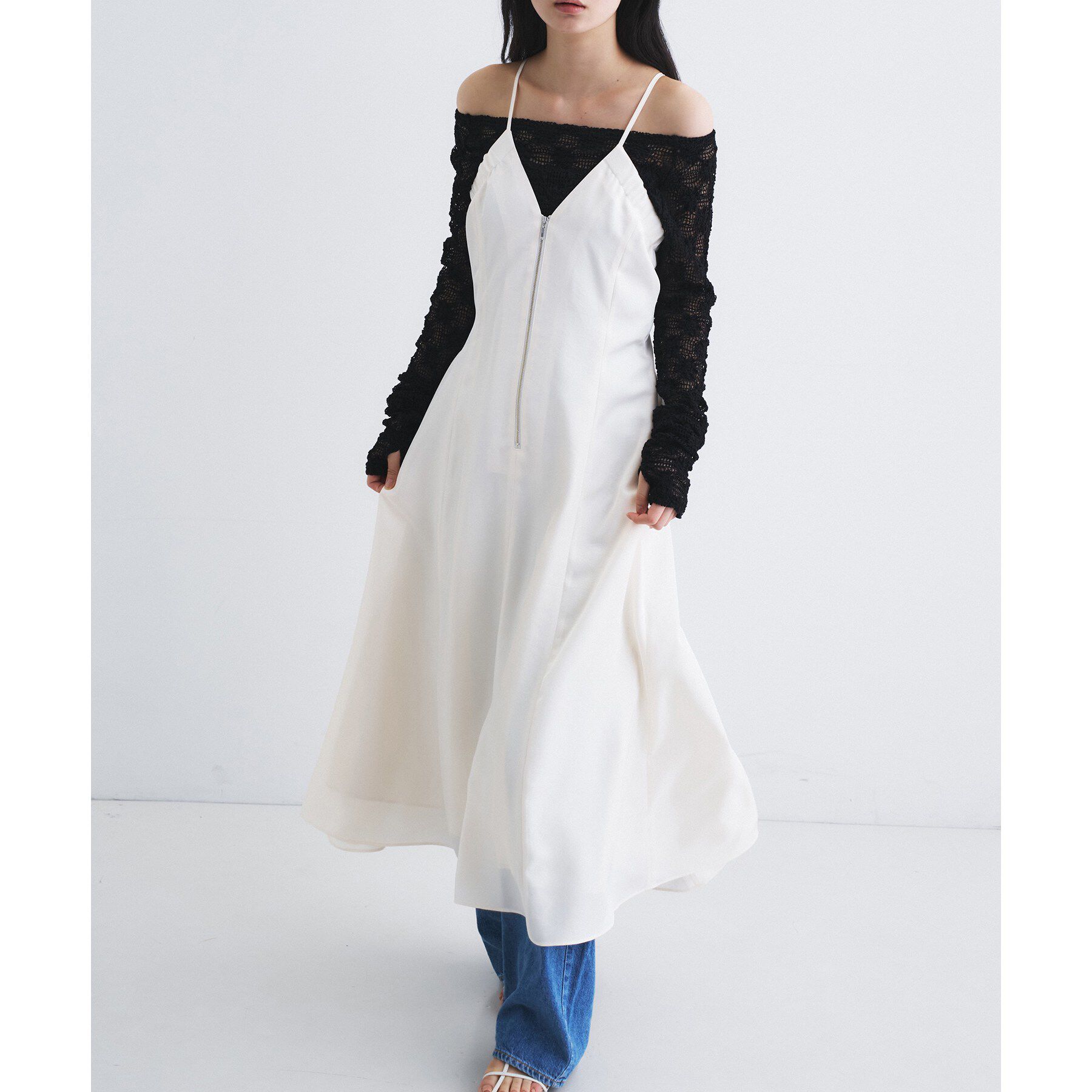 CODE A「sensual strap cami dress」|ワンピース|ホワイト(001)