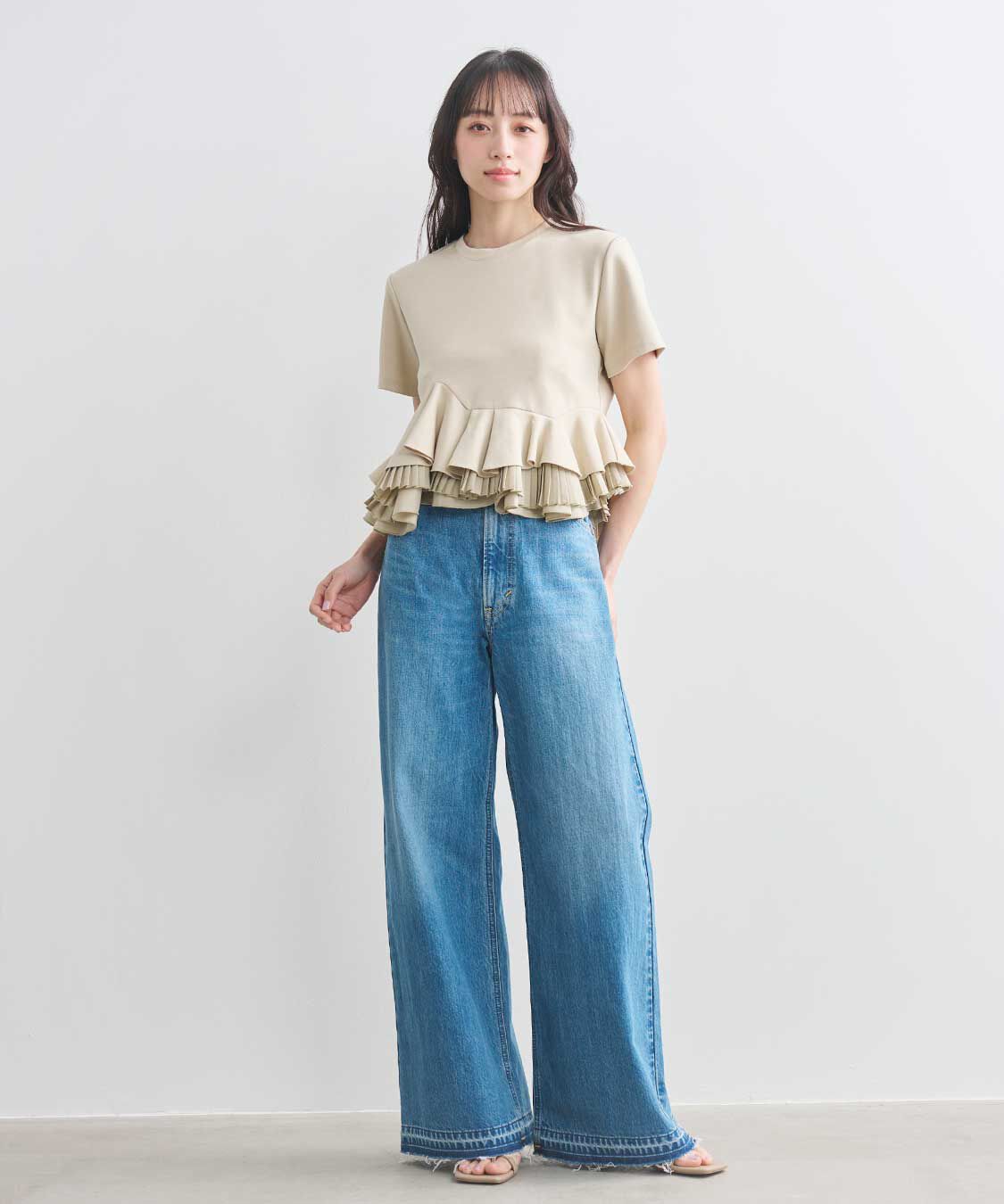 COCO DEAL「ランダムフリルペプラムトップス」|Tシャツ・カットソー|