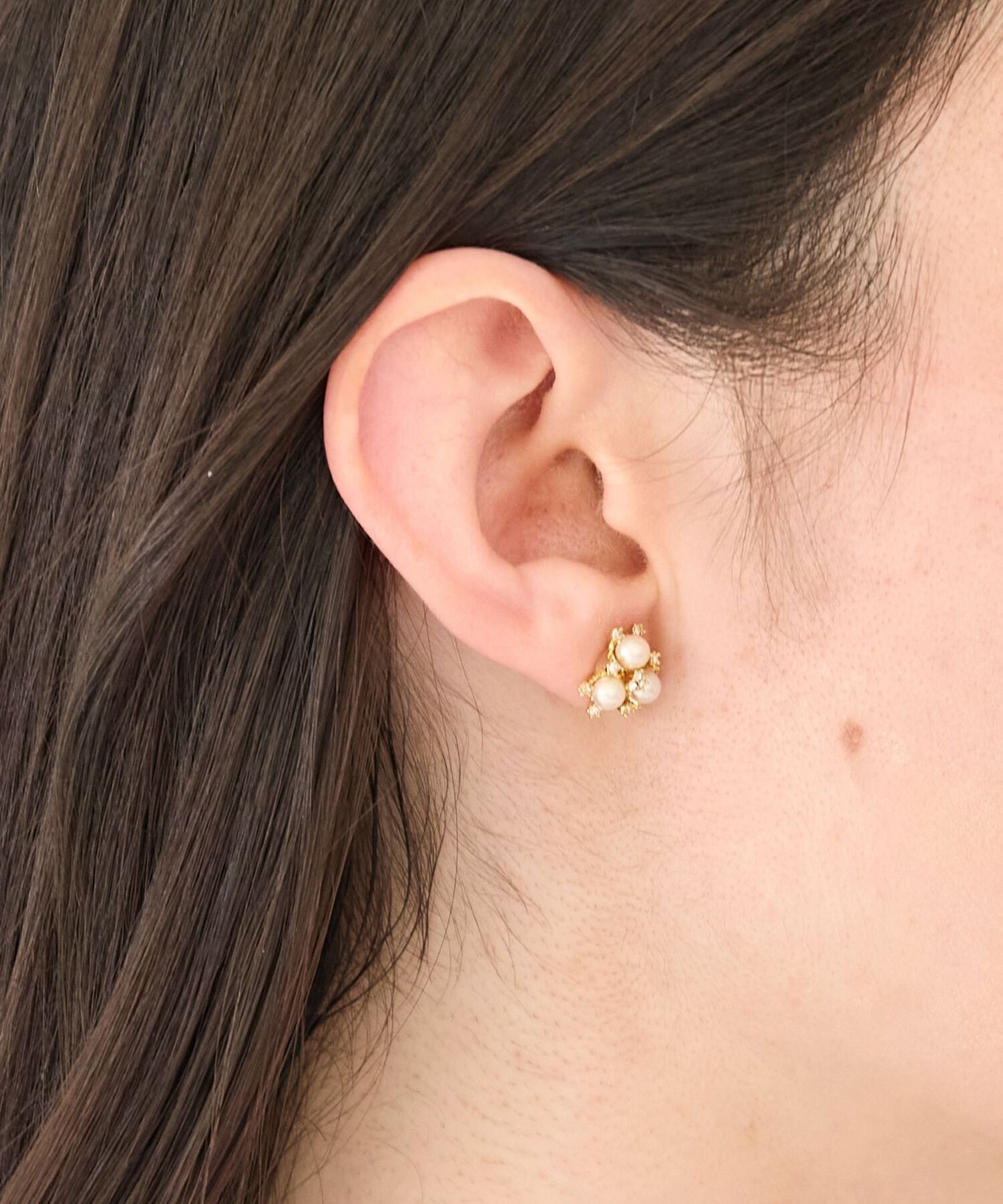 Phoebe「【金属アレルギー対応】パールブーケセラミックポストピアス　小粒パール」|ピアス|