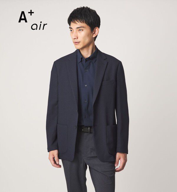 UNITED ARROWS green label relaxing「A+ air Pメッシュ L/STD 2P ジャケット -ウォッシャブル・ストレッチ・通気性-」|テーラードジャケット|NAVY