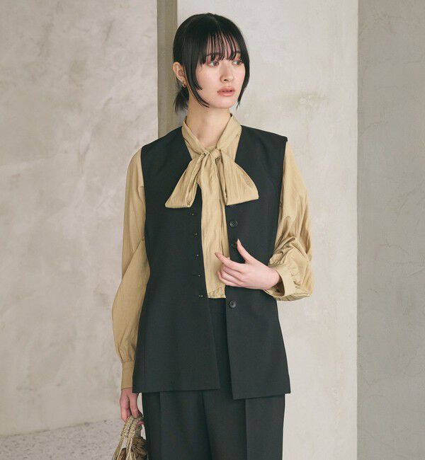 BEAUTY&YOUTH UNITED ARROWS「【WEB限定 Wardrobe DAILY MINIMAL】リボンタイブラウス -2WAY/ウォッシャブル-」|シャツ・ブラウス|