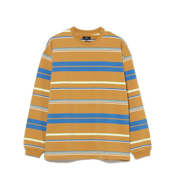 BEAMS「【ワイドフィット】マルチボーダー クルーネック スウェット」|Tシャツ・カットソー|CAMEL
