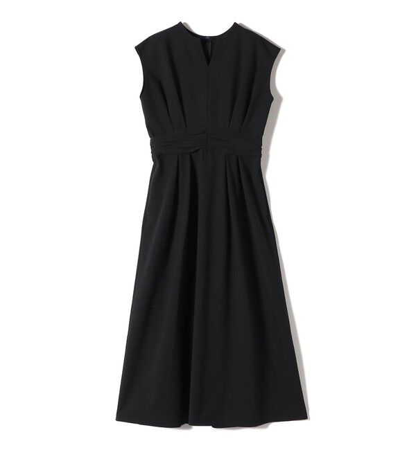 SHIPS for women「〈手洗い可能〉サッカー ストレッチ ドット 無地 フレンチ スリーブ ワンピース」|ワンピース|