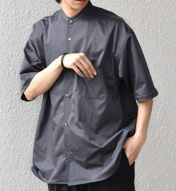 SHIPS any「SHIPS any:〈ストレッチ〉Primeflex(R) JAPAN MADE バンドカラー ポケット 半袖 シャツ◇」|シャツ・ブラウス|