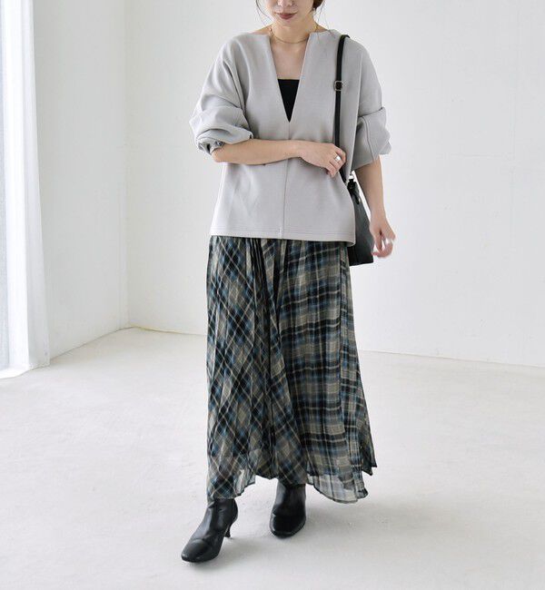 quaranciel「《予約》quaranciel:〈洗濯機可能〉ポンチ Vネック ルーズ プルオーバー」|スウェット・ジャージ|