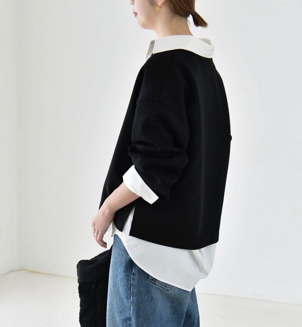 quaranciel「《予約》quaranciel:〈洗濯機可能〉ポンチ Vネック ルーズ プルオーバー」|スウェット・ジャージ|