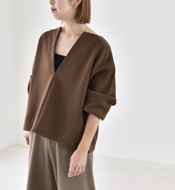 quaranciel「《予約》quaranciel:〈洗濯機可能〉ポンチ Vネック ルーズ プルオーバー」|スウェット・ジャージ|