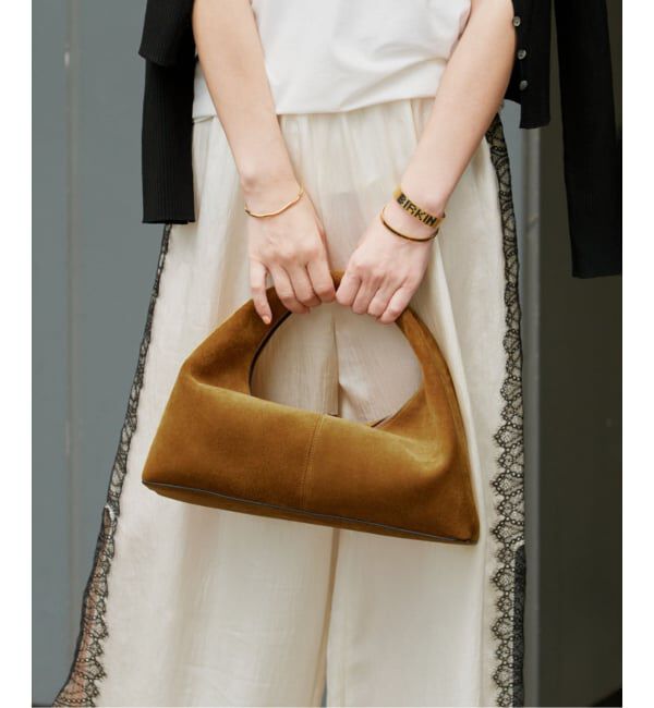 VERMEIL par iena「FRENZLAUER フランツロアー Panier Baguette SUEDE 別注」|ハンドバッグ|ベージュ