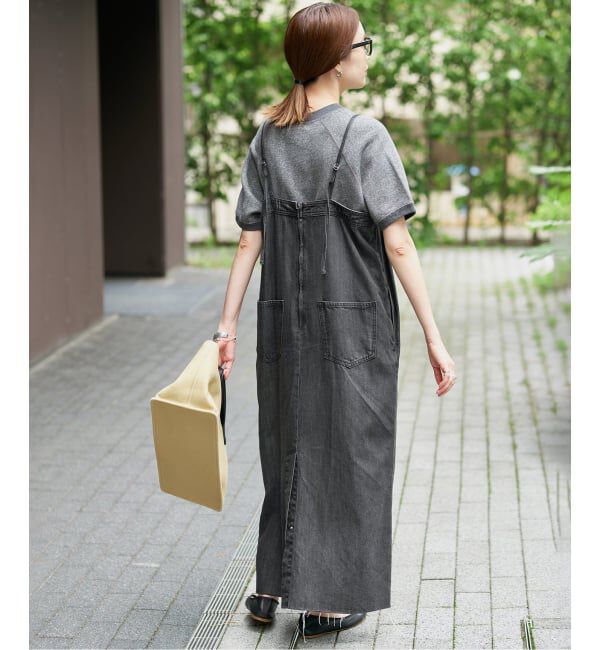 SLOBE IENA「《WEB限定/追加》LEDENIM ナローフレアデニムジャンパースカート」|ワンピース|