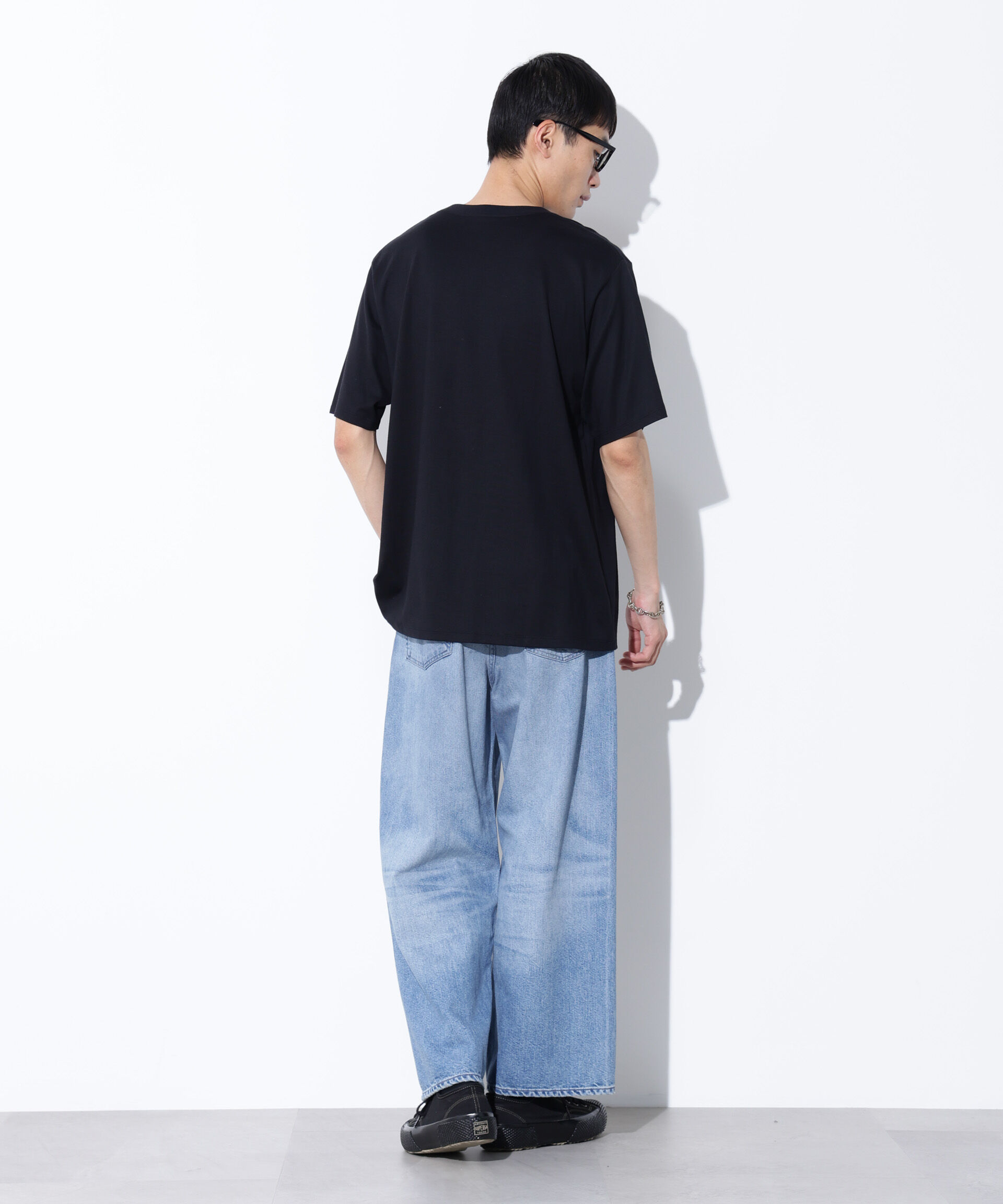 nano･universe「AUTHENコラボ SILKNIZED DENIM ワイドレッグ(セットアップ可)」|チノ|