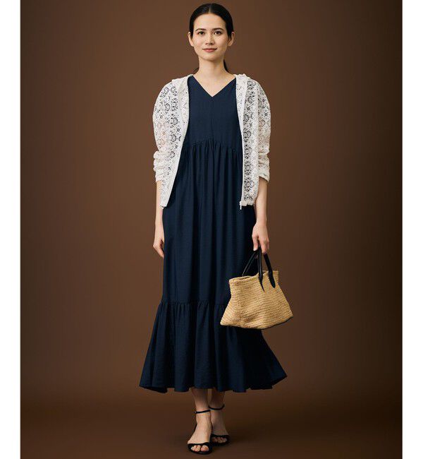 自由区「【WEB限定・大人気素材・新型追加】エアリーツイルティアード ワンピース」|ドレス|