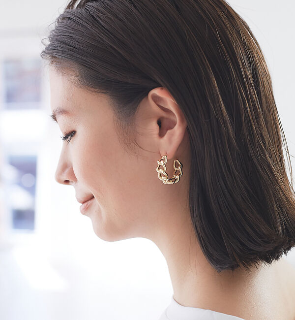 Rouge vif「【sauvage peau】メタルビジューピアス」|ピアス|ゴールド