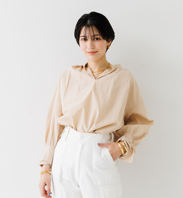 Rouge vif「【一部店舗限定】スリーブデザインスキッパーブラウス」|シャツ・ブラウス|