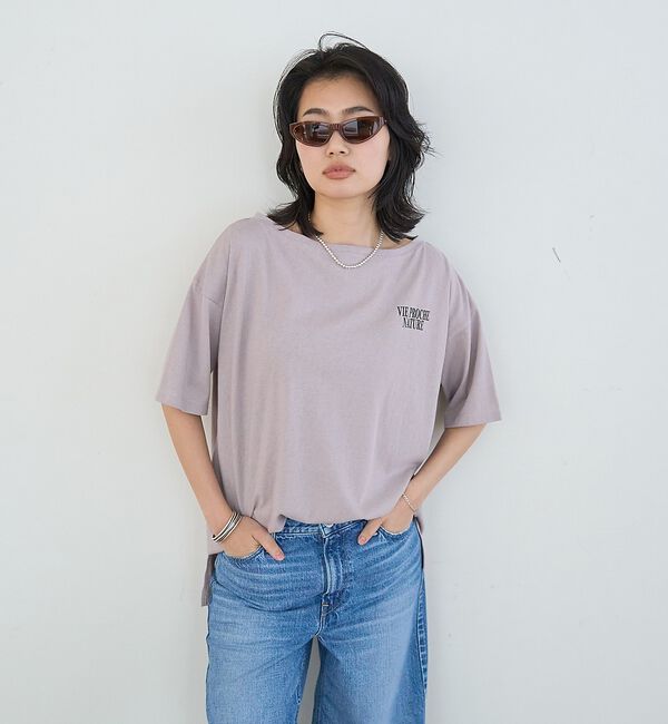 Rouge vif「ボートネックロゴTシャツ」|Tシャツ・カットソー|