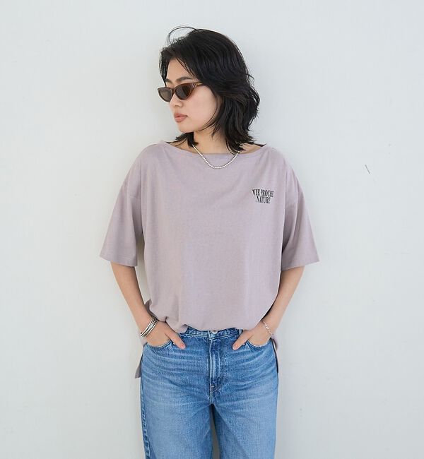 Rouge vif「ボートネックロゴTシャツ」|Tシャツ・カットソー|